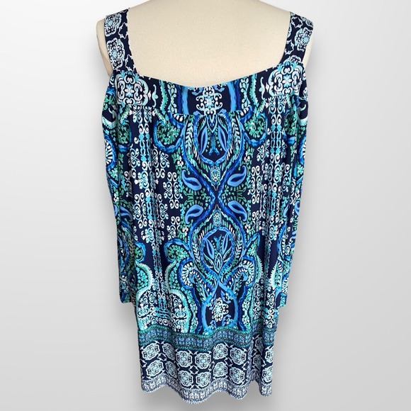 Avenue Woman's Size 26 / 28 Top Shirt Cold Shoulder Stretchy Slinky Flowy - Picture 5 of 7